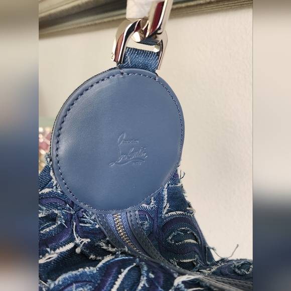 NWT Christian Louboutin Blue Denim Shoulder Bag - Picture 5 of 16